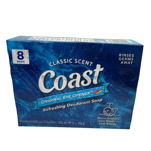 Coast Classic Scent Refreshing Deodorant Soap 4 Oz Bars 8-Pack Ocean Friendly Pl - Picture 7 of 8